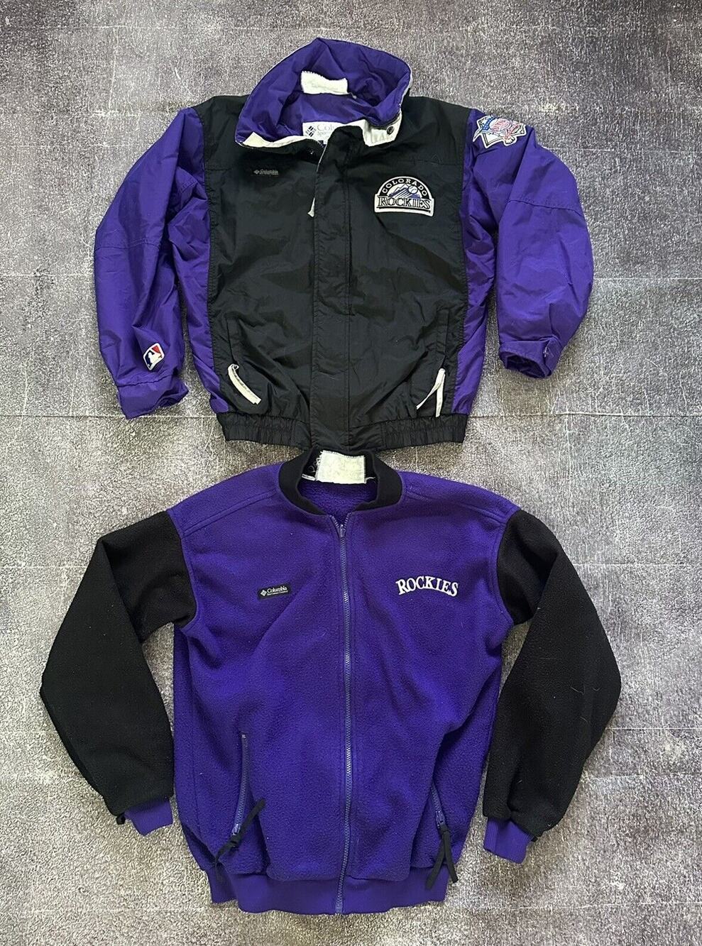 Men's Vintage 90's Columbia Colorado Rockies Black Purple 3 In 1 Jacket Sz S VTG